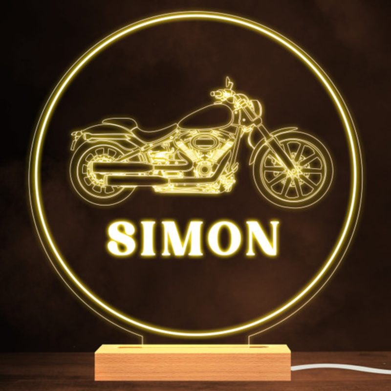 Harley Davidson Motorbike Silhouette Motorcyclist Personalised Gift Night Light – The Card Zoo