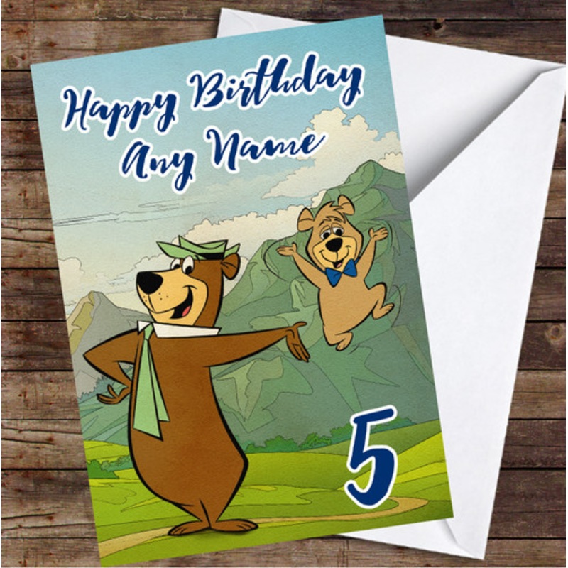 Yogi Bear Vintage Mountain Personalised Birthday Card – The Card Zoo
