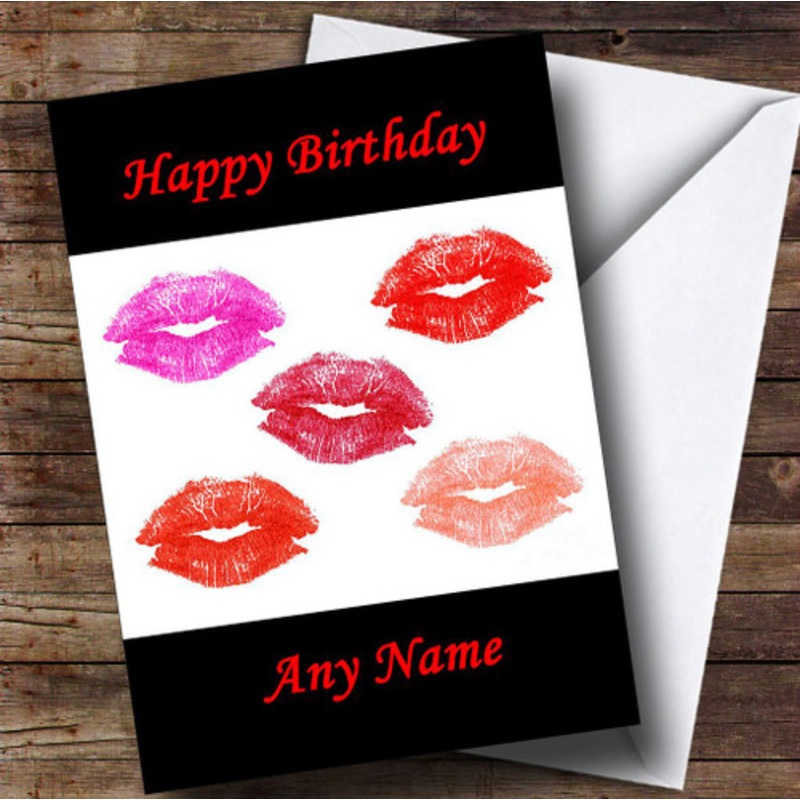Lots Of Lipstick Kisses Personalised Birthday Card – The Card Zoo
