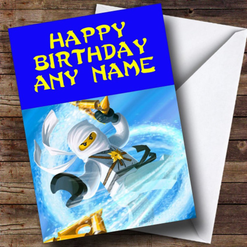 Ninjago Zane Personalised Birthday Card – The Card Zoo