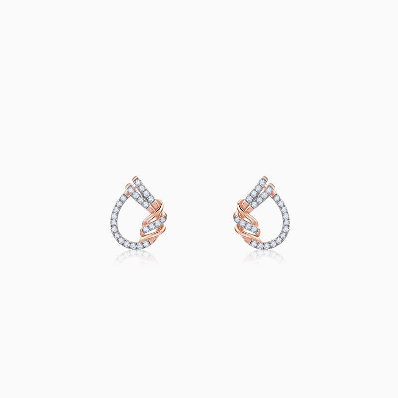 Rose Gold Pear Lab Grown Diamond Studs