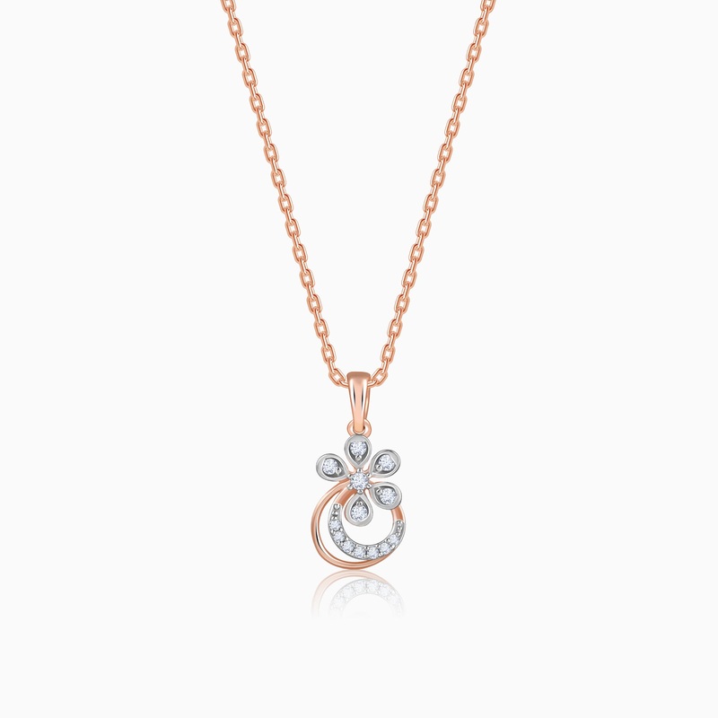 Rose Gold Zinnia Lab Grown Diamond Pendant