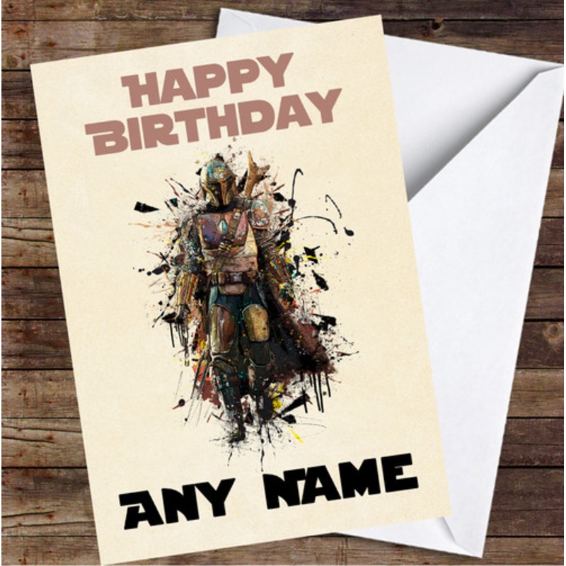 The Mandalorian Splatter Personalised Birthday Card – The Card Zoo