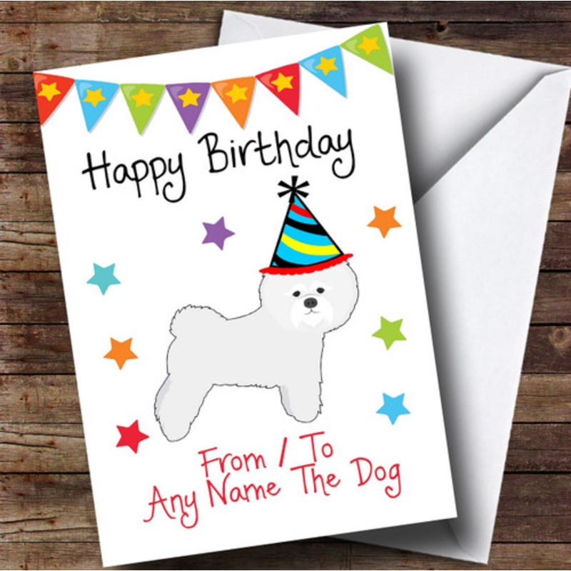 To From Pet Dog Bichon Frise Personalised Birthday Card – The Card Zoo