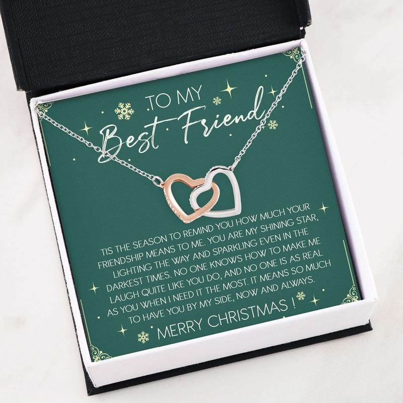Best Friend Necklace, Christmas Gift For Best Friend  Interlocking Hearst Necklace