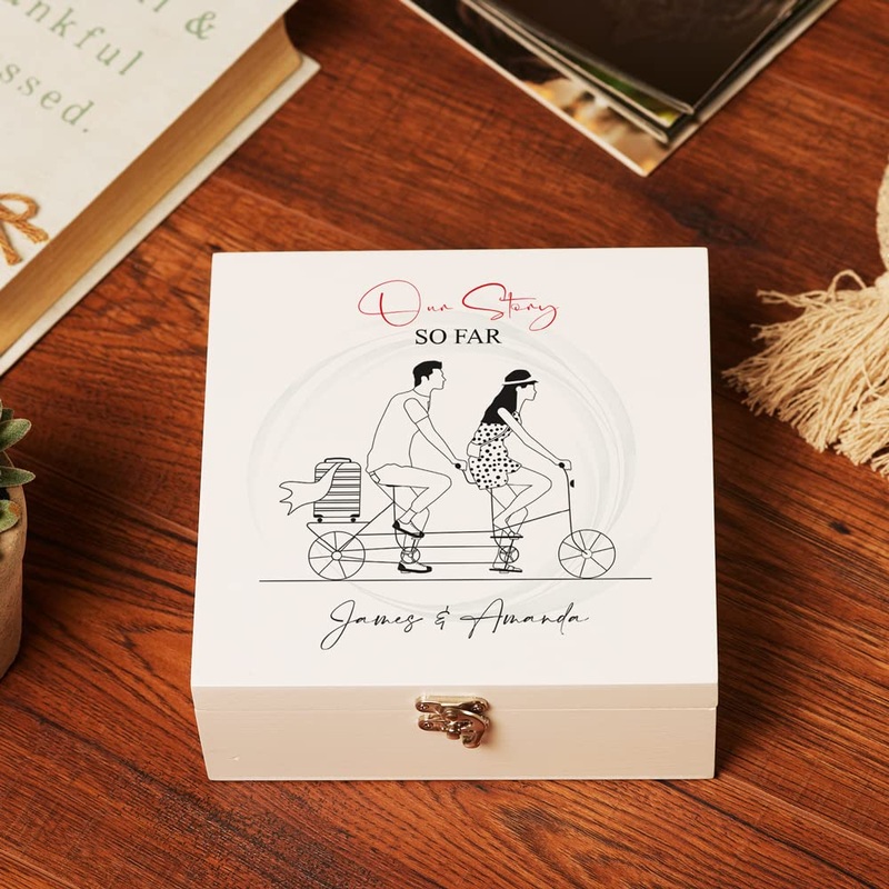 Personalised Our Story So Far Keepsake Medium Wooden Gift Box
