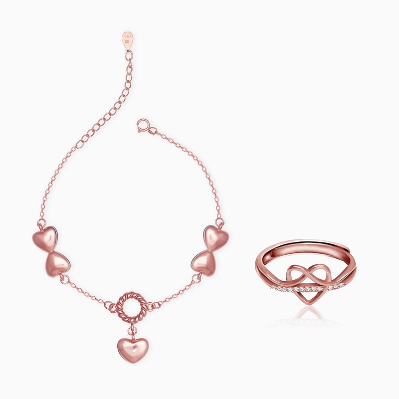 Rose Gold Charming Heart Set