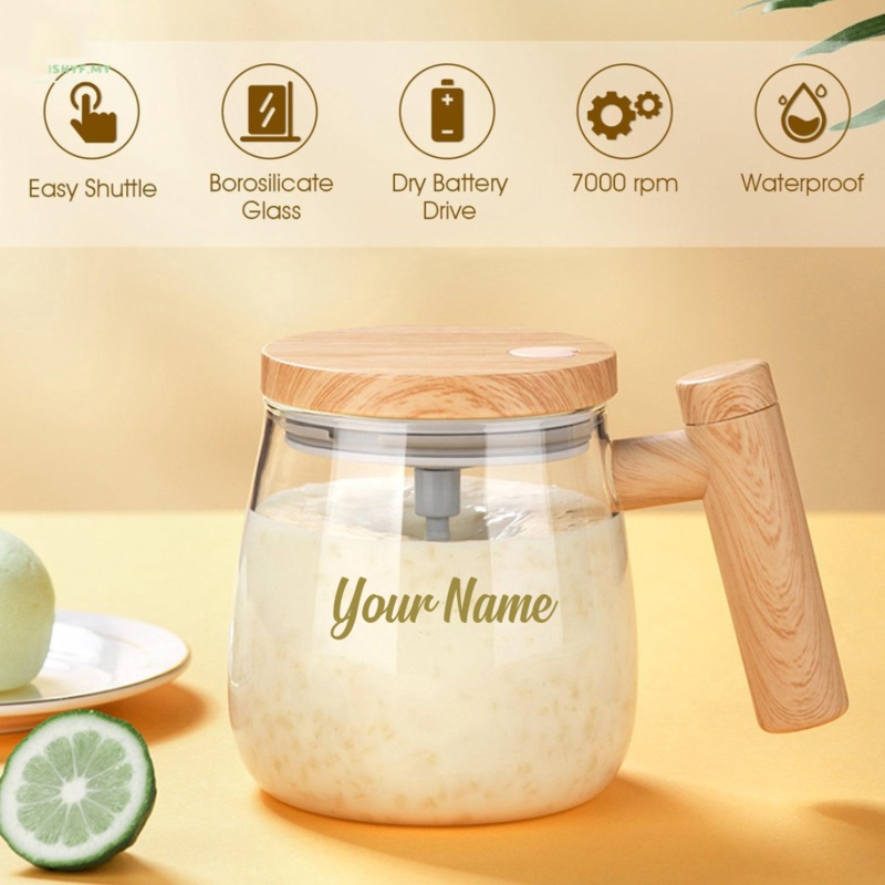 Self Stirring Coffee Mug 400ML Rechargeable Electric Auto Mixing Glass Cup Automatic Coffee Cup (Klang Valley Delivery)