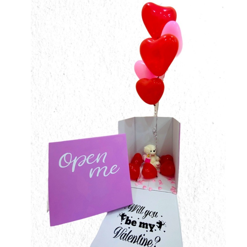 Surprise Box with Bear Bouquets of 6s