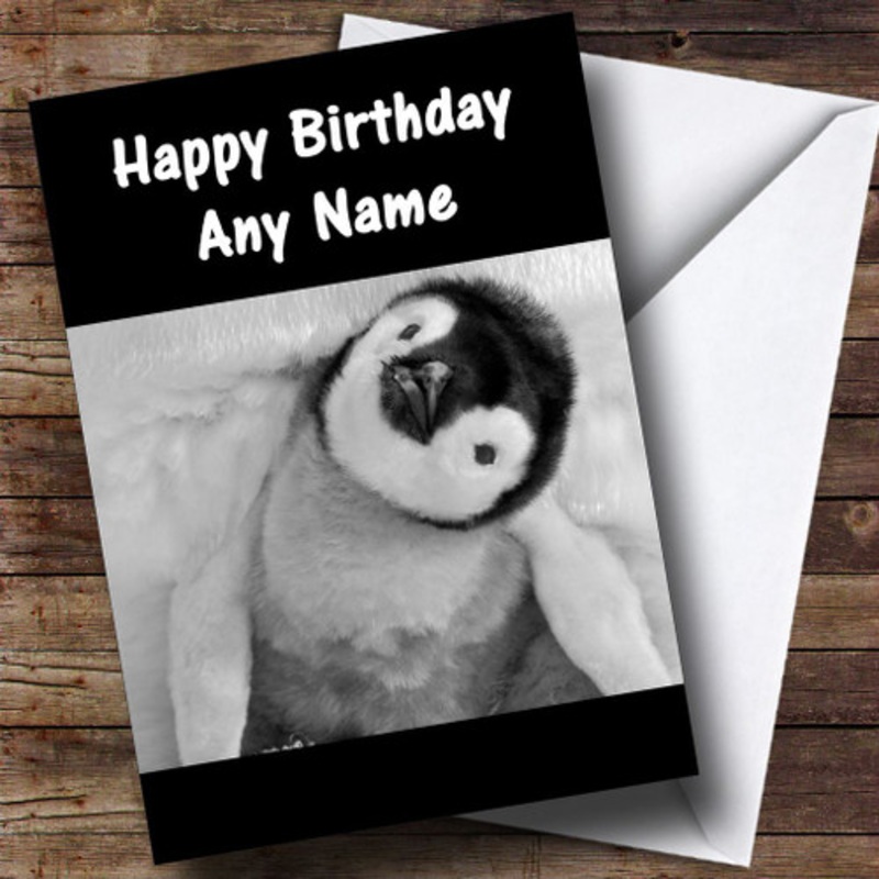 Adorable Baby Penguin Personalised Birthday Card – The Card Zoo