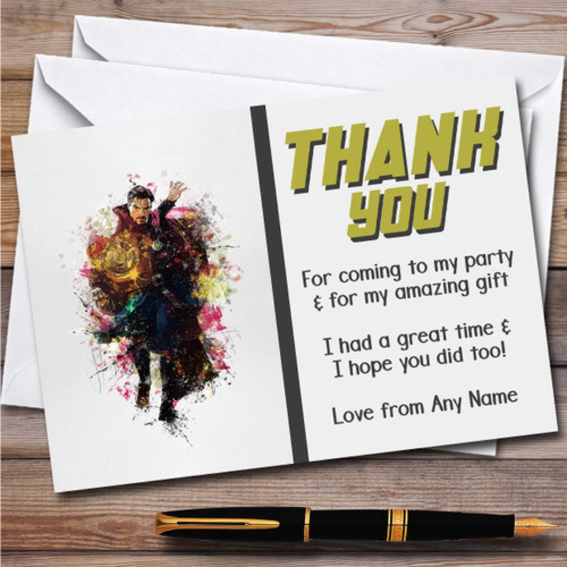 Doctor Strange Watercolour Splatter Children’s Birthday Party Thank You Cards – The Card Zoo