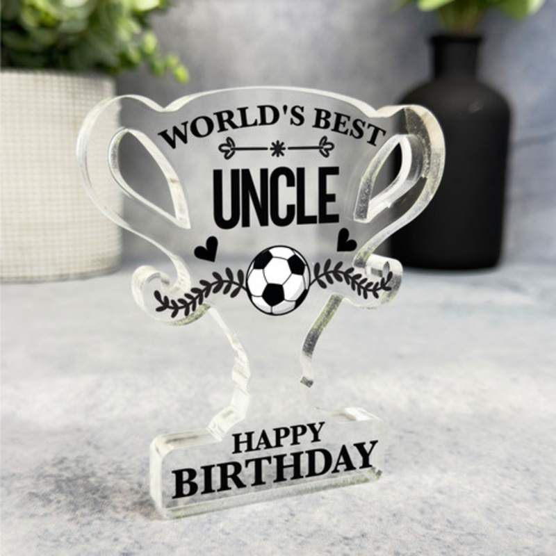 Football World’s Best Uncle Happy Birthday Present Trophy Plaque Keepsake Gift – The Card Zoo