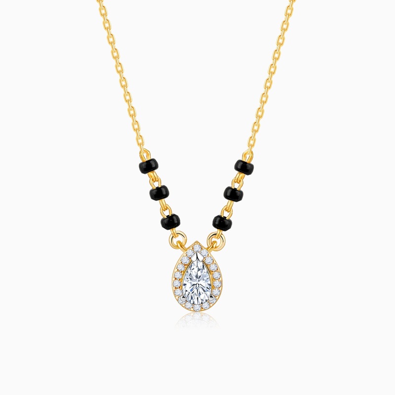 Gold Elegant Solitaire Diamond Mangalsutra