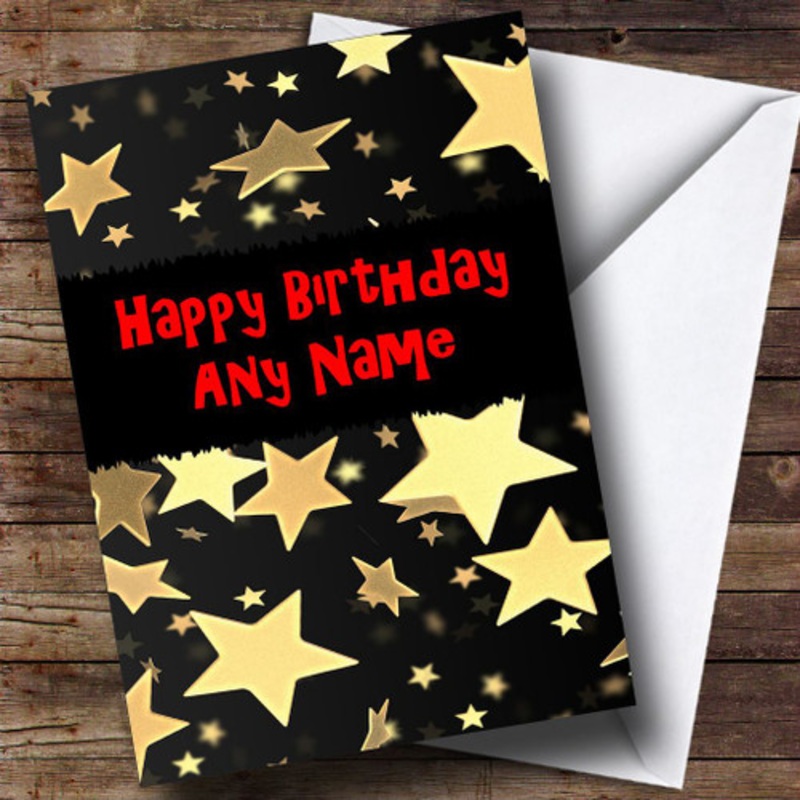 Gold Stars Personalised Birthday Card – The Card Zoo
