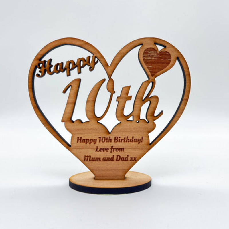 Happy 10th Special Birthday Heart Engraved Keepsake Personalised Gift – The Card Zoo