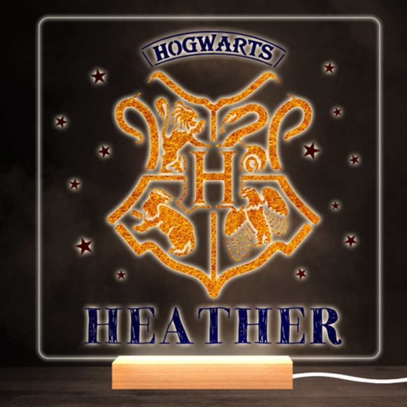 Hogwarts Harry Potter Colourful Square Personalised Gift LED Lamp Night Light – The Card Zoo