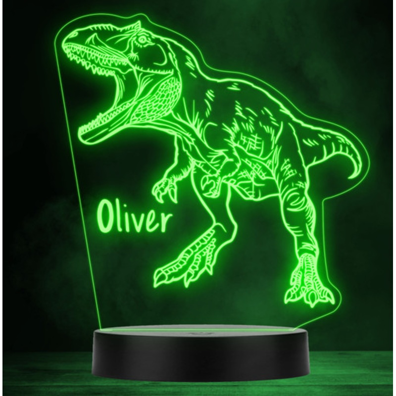 T-Rex Dinosaur Kids Personalised Gift Colour Changing LED Lamp Night Light – The Card Zoo