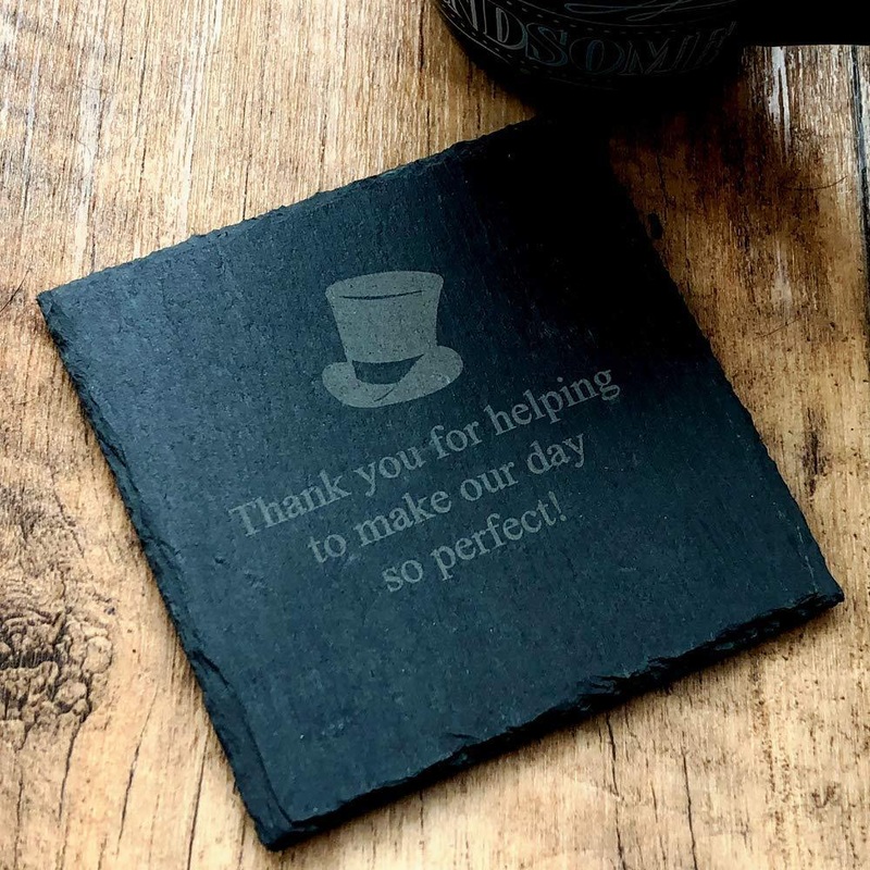 Thank you Best Man Slate Coaster Gift