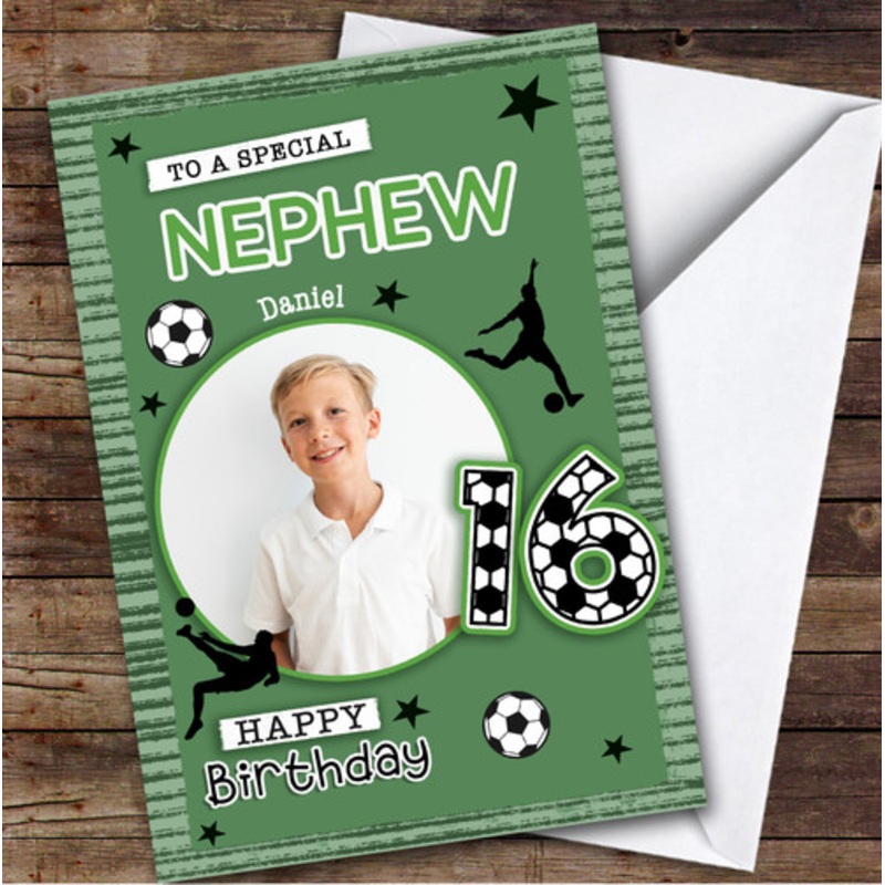 16th Nephew Football Photo Teenager Boys Custom Personalised Birthday Card – The Card Zoo
