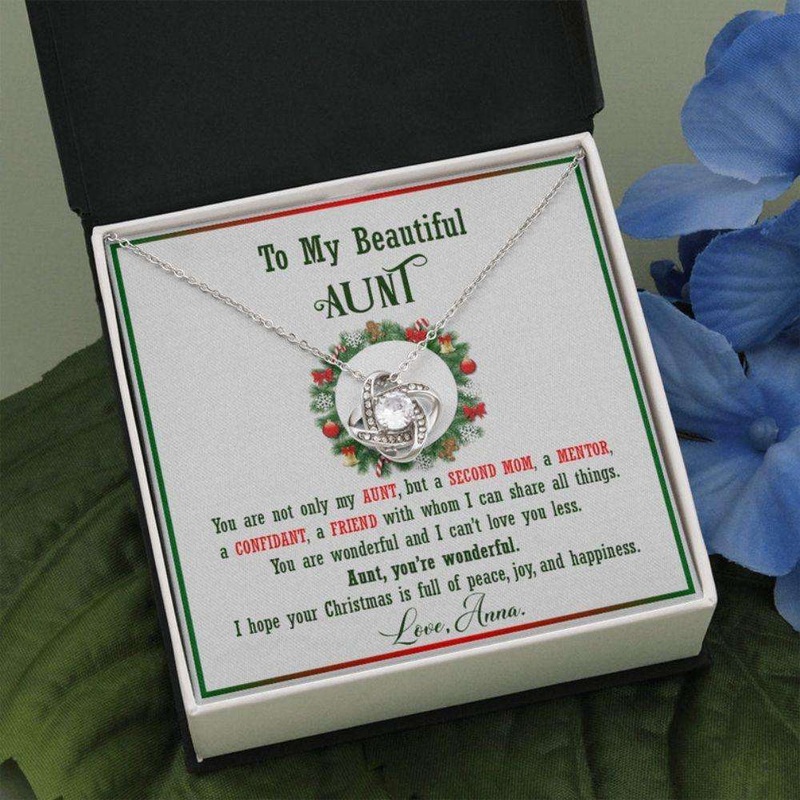 Aunt Necklace, To My Beautiful Aunt Christmas Necklace, Aunt Necklace For Holiday Christmas