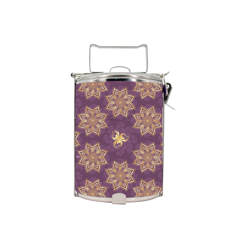 BDARI Tiffin Carrier – Gold Blue Mandala (Nationwide Delivery)
