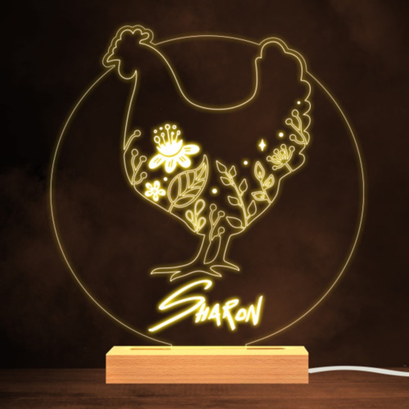 Chicken Decorative Floral Farm Animal Warm Lamp Personalised Gift Night Light – The Card Zoo