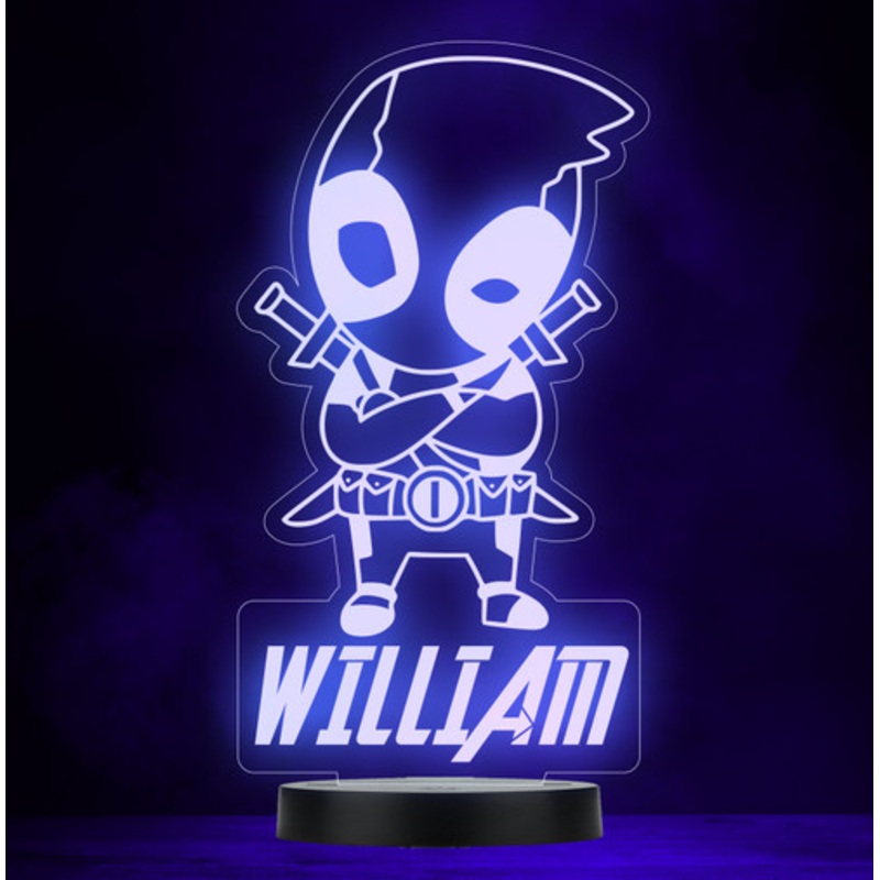 Deadpool Baby Superhero Marvel Personalised Gift Colour Change Lamp Night Light – The Card Zoo