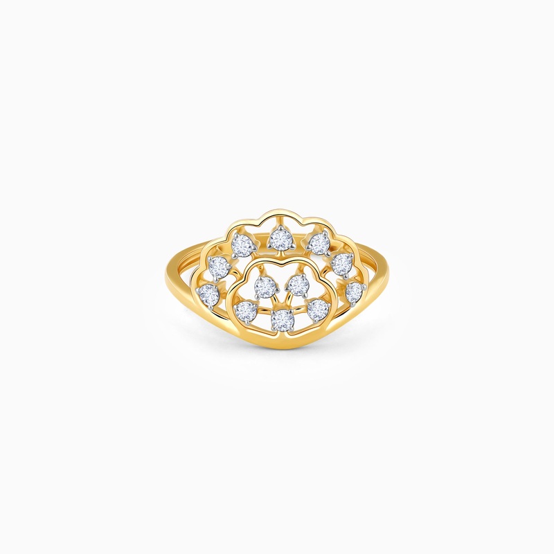 Gold Fanfare Diamond Ring