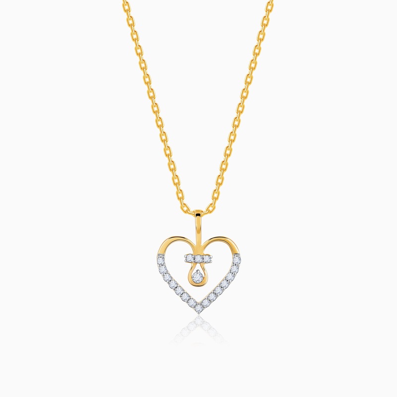 Gold Sparkheart Diamond Pendant