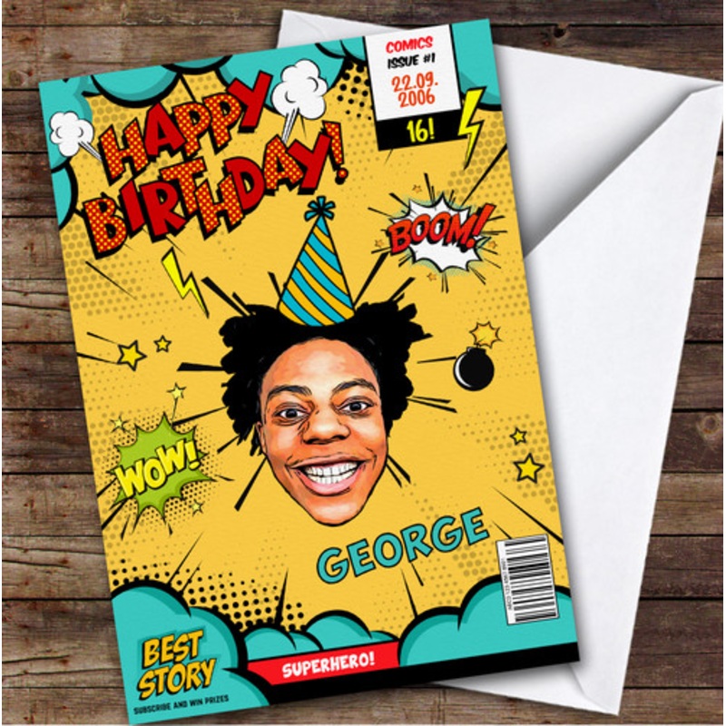 I Show Speed Youtuber Comic Style Personalised Kids Children’s Birthday Card – The Card Zoo