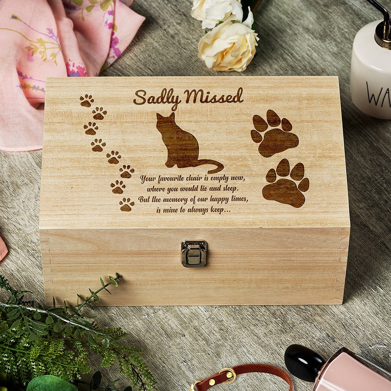 Large Cat Memory Pet Memorial Keepsake Box