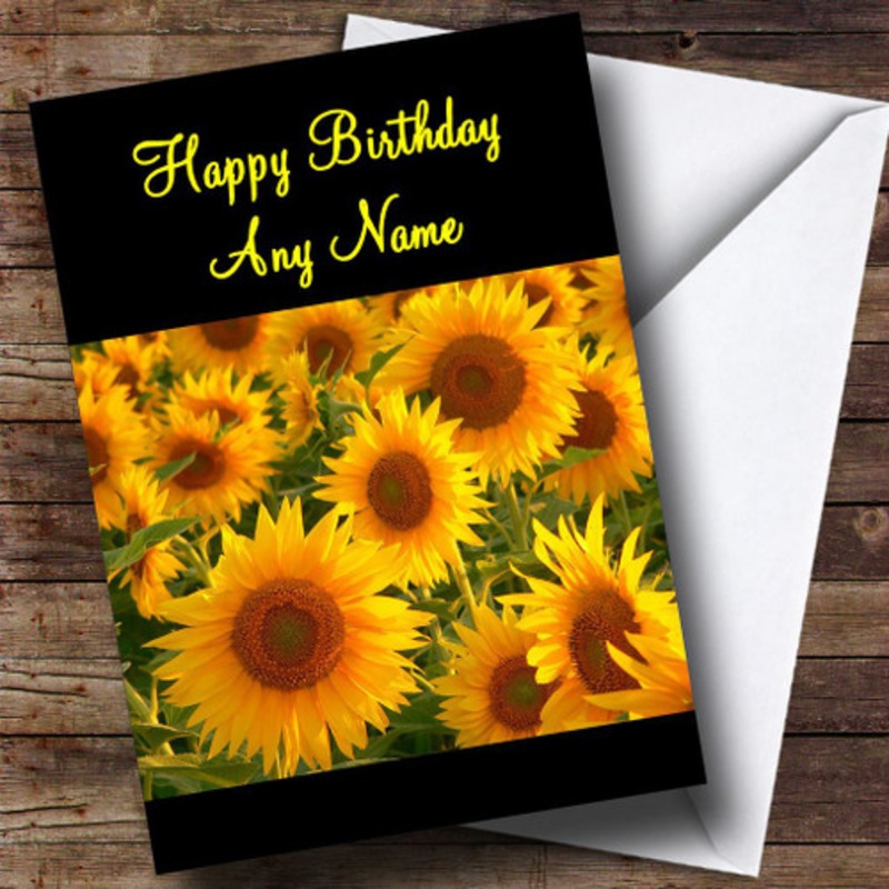 Pretty Sunflowers Personalised Birthday Card – The Card Zoo