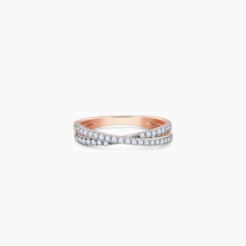 Rose Gold Thea Criss Cross Lab Grown Diamond Ring
