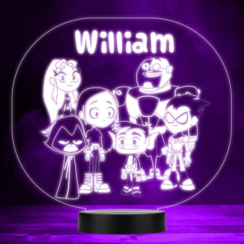 Teen Titans Go! Kid’s TV Cartoon Personalised LED Multicolour Night Light – The Card Zoo