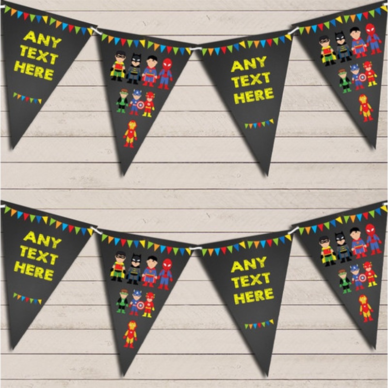Chalk Superhero Comic Children’s Birthday Bunting Garland Party Banner – The Card Zoo