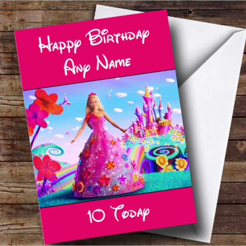 Personalised Barbie and Castle Children’s Birthday Card – The Card Zoo