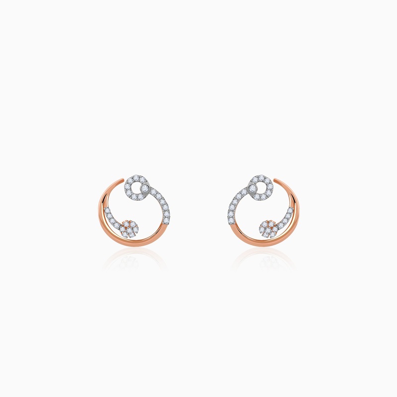 Rose Gold Wildflower Diamond Earrings