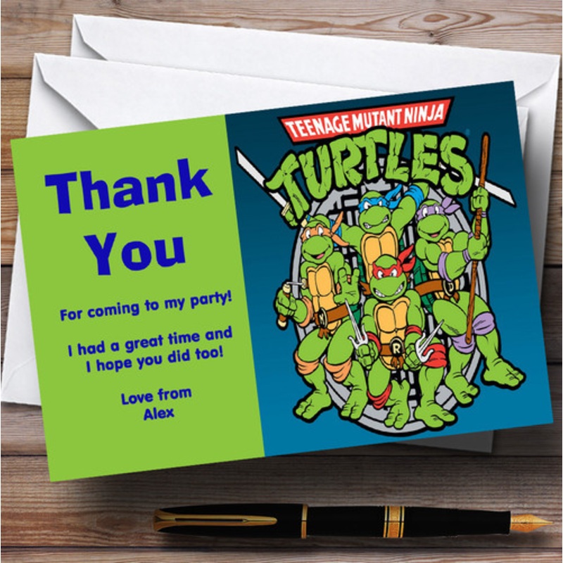 Teenage Mutant Ninja Turtles Personalised Children’s Birthday Party Thank You Cards – The Card Zoo