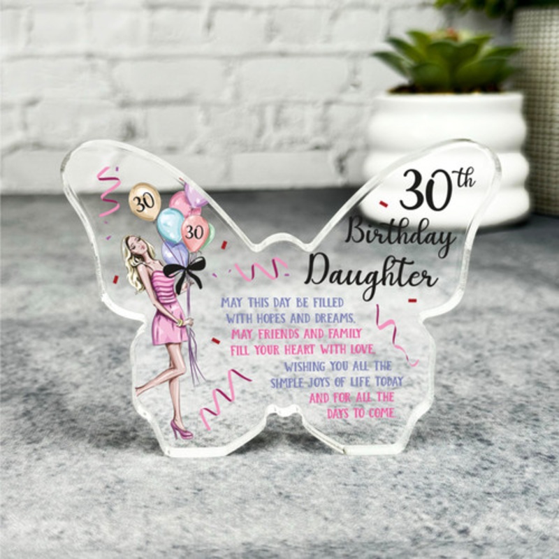 30th Birthday Present Daughter Balloons Butterfly Plaque Keepsake Gift – The Card Zoo