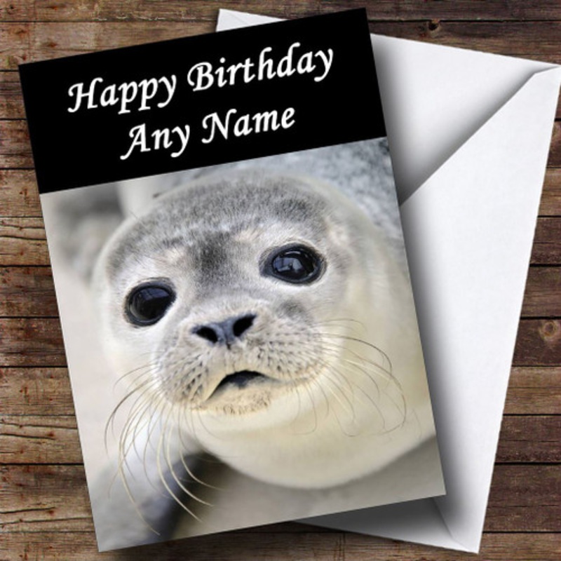 Adorable Seal Face Personalised Birthday Card – The Card Zoo
