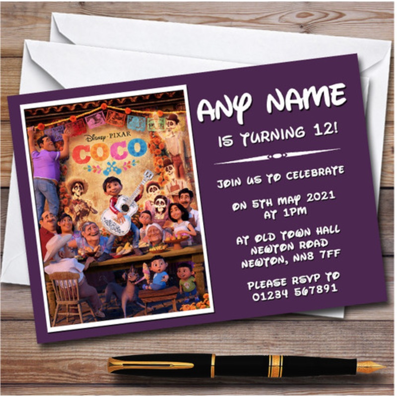 Disney Coco Personalised Children’s Kids Birthday Party Invitations – The Card Zoo