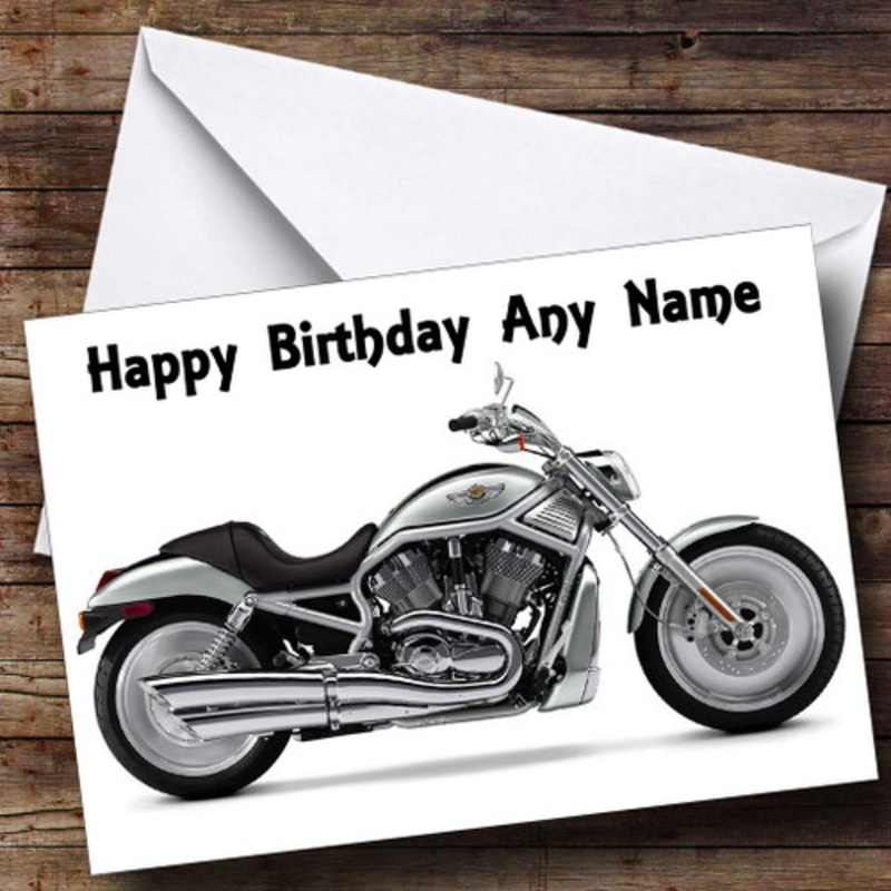 Harley Davidson Motorbike Personalised Birthday Card – The Card Zoo