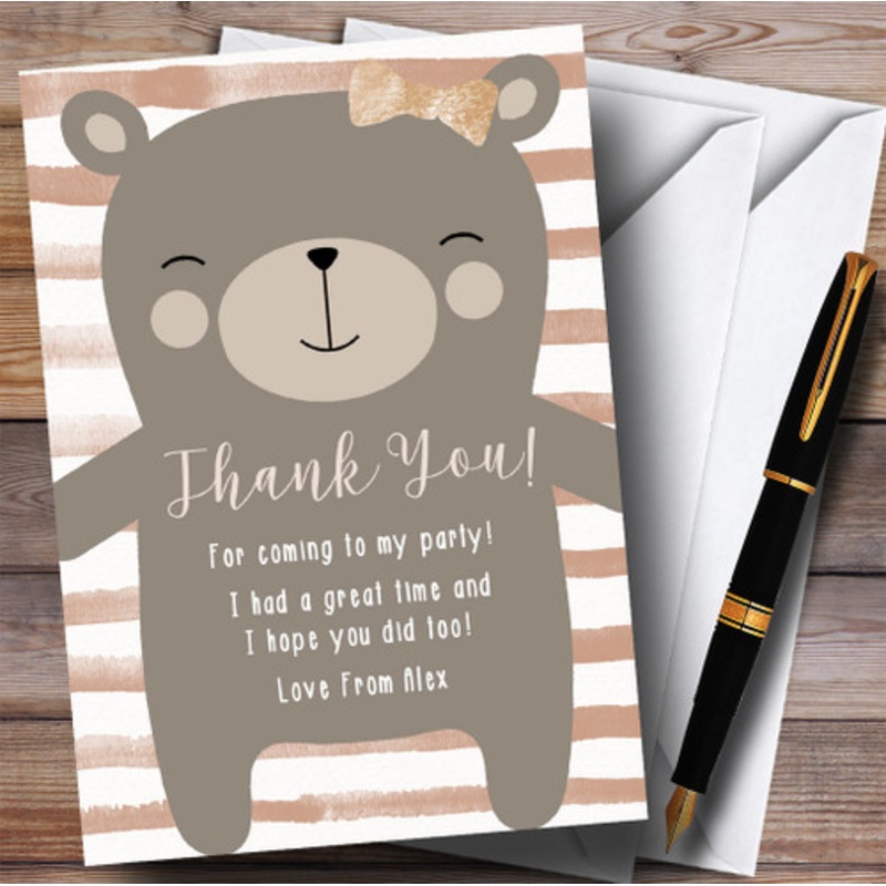 Large Teddy Bear Neutral Party Thank You Cards – The Card Zoo