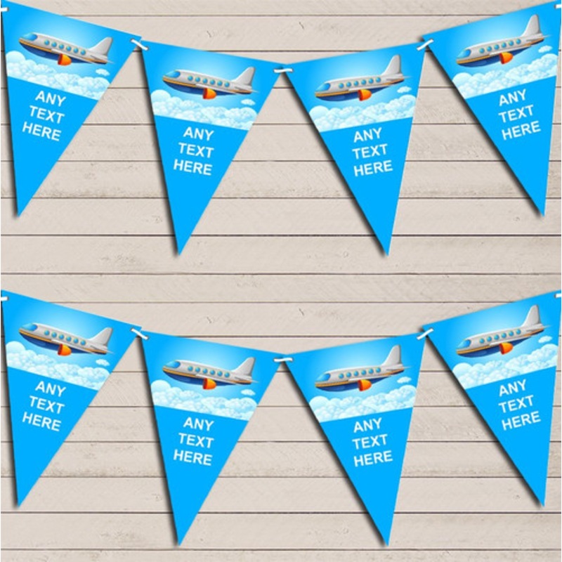 Plane In Sky Children’s Birthday Bunting Garland Party Banner – The Card Zoo