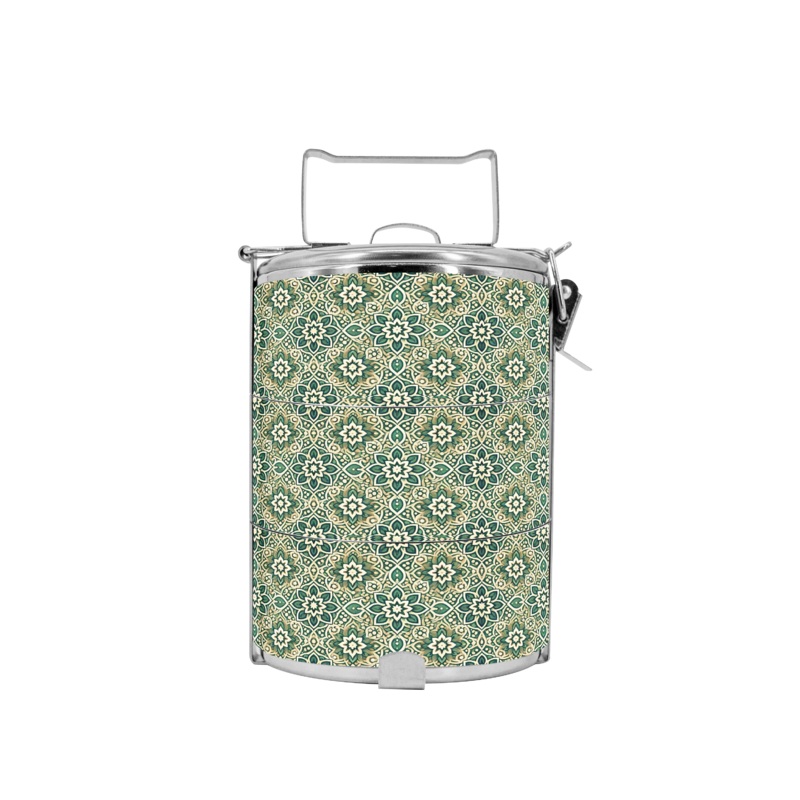 BDARI Tiffin Carrier – Green Geometric (Nationwide Delivery)