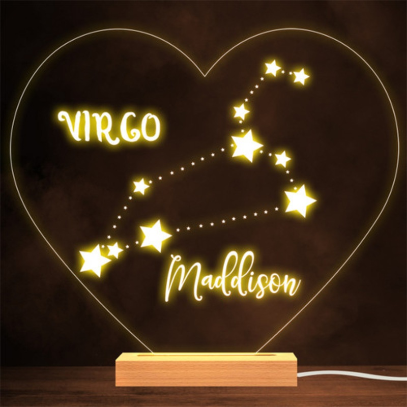 Constellations Zodiac Sign Virgo Personalised Gift Lamp Night Light – The Card Zoo