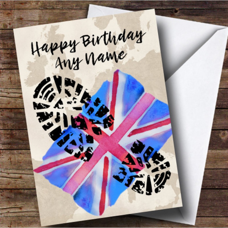 Military Boot Print and Union Jack UK Flag Personalised Birthday Card – The Card Zoo