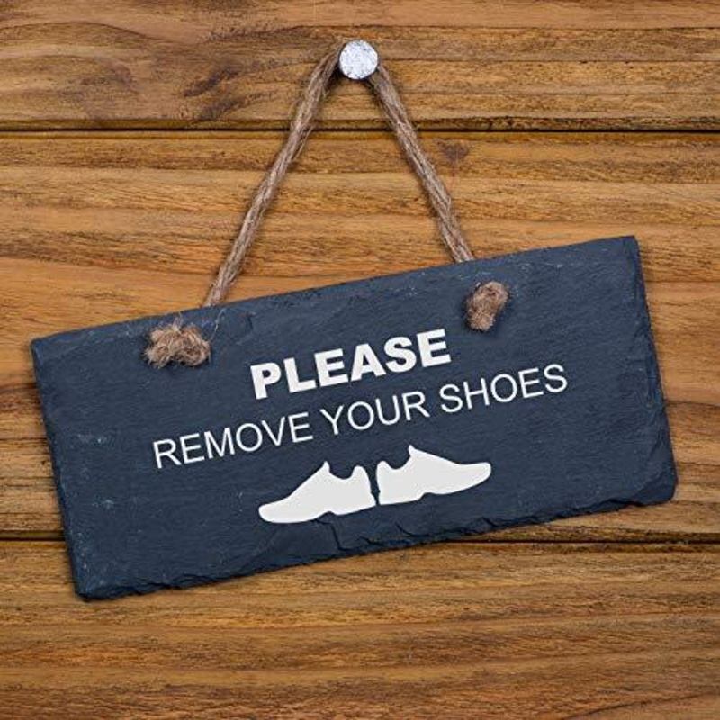 Slate Hanging Sign ‘Please Remove Your Shoes’