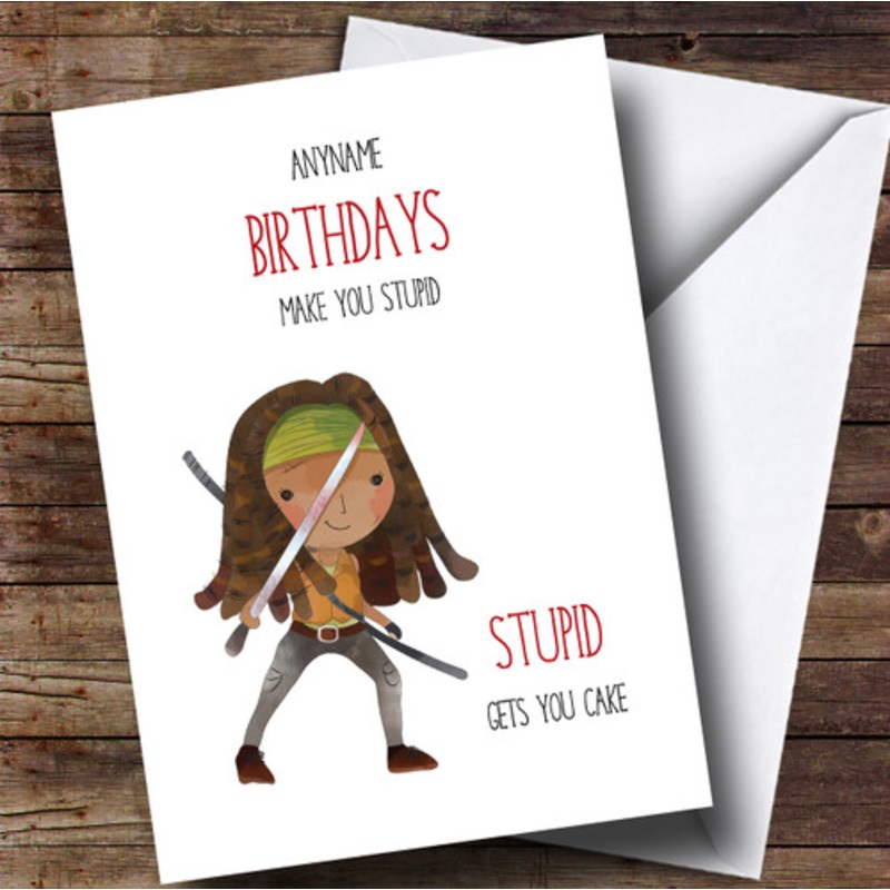 The Walking Dead Michonne Birthday Personalised Card – The Card Zoo