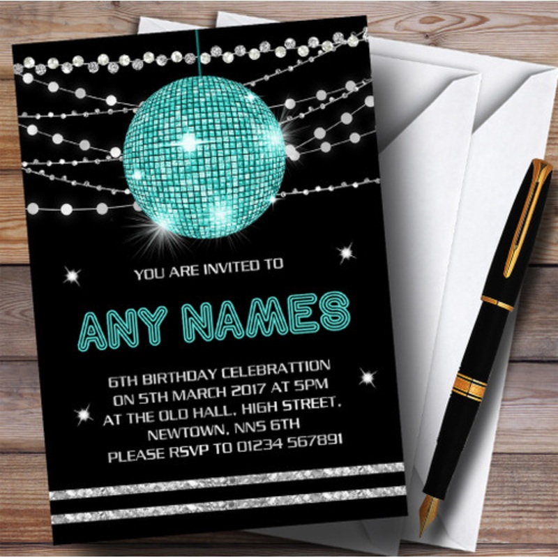 Green Disco Ball Invitations Children’s Birthday Party Invitations – The Card Zoo